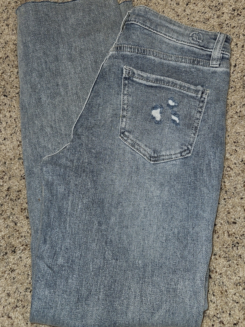 PTCL Women's Light Blue Straight Leg Jeans Distressed Denim Cotton Size 25
